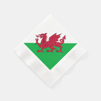 Y Draig Goch: Welsh Flag Coined Cocktail servetten