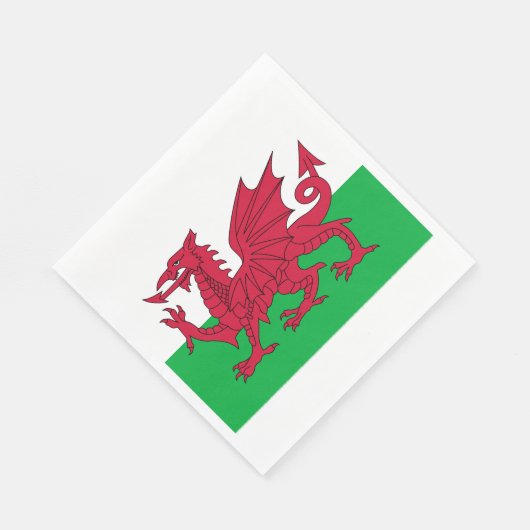 Y Draig Goch: Welsh Flag Luncheon servetten (Hoek)