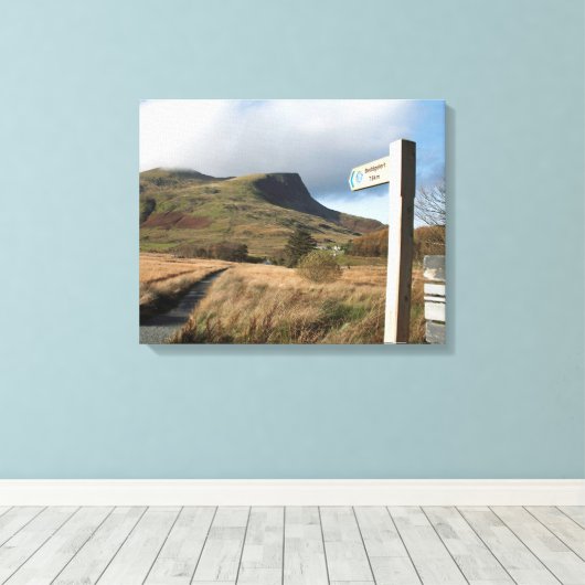 Y Garn North Wales Briefkaart Poster Faux Canvas P (Insitu (Houten vloer))