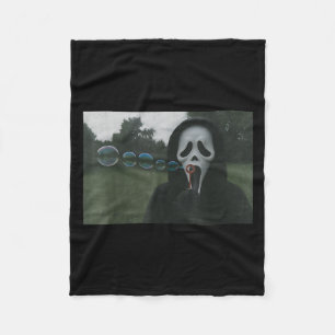 Y Gezicht Blaast Bellen Grappige Horror Halloween Fleece Deken