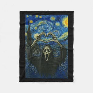 Y Gezicht Horror Geest Hart Handen Griezelig Hallo Fleece Deken