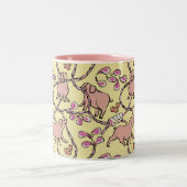 Y Hilarisch patroon Chinees Vietnamese varkensjaar Tweekleurige Koffiemok (Center)