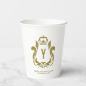 Y Initial Gouden Kuif Papier beker (Achterkant)