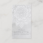 Y Instructor White en Silver Mandala OM-symbool Visitekaartje (Voorkant)