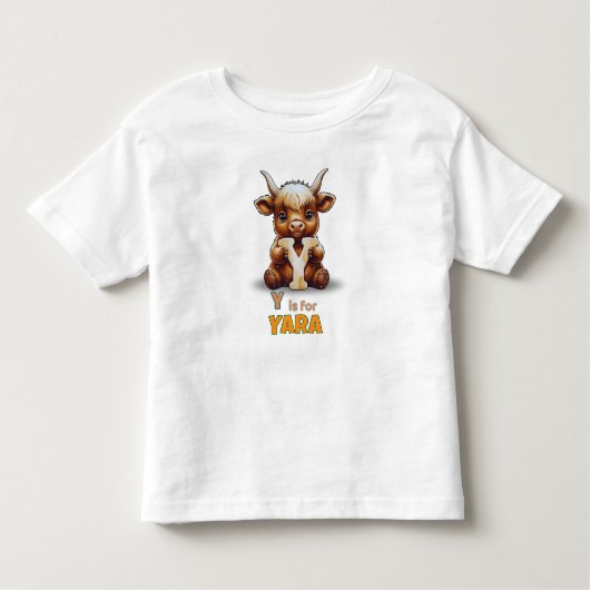 Y is for Yak – Custom Name Toddler T-shirt (Voorkant)