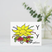 Y is voor Geel Briefkaart (Staand voorkant)