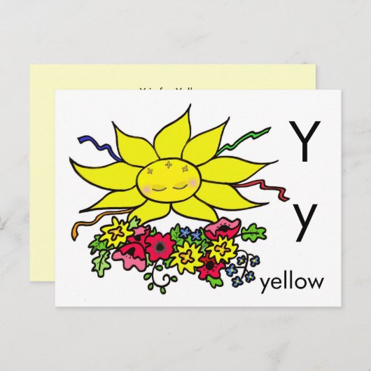 Y is voor Geel Briefkaart (Voorkant / Achterkant)