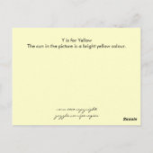 Y is voor Geel Briefkaart (Achterkant)