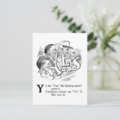 Y is voor Ja! Cartoon Briefkaart (Staand voorkant)