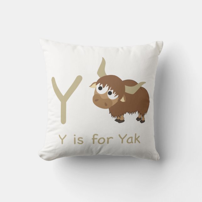 Y is voor Yak Kussen (Voorkant)