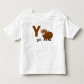 Y is voor Yak: Schattig alfabet leren Kinder Shirts (Voorkant)