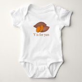 Y is voor Yam Sweet Potato Root Vegetable Foodie Romper (Voorkant)