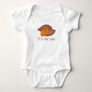 Y is voor Yam Sweet Potato Root Vegetable Foodie Romper