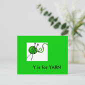 "Y" is voor Yarn Alphabet Flashcard Briefkaart (Staand voorkant)