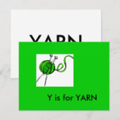 "Y" is voor Yarn Alphabet Flashcard Briefkaart (Voorkant / Achterkant)