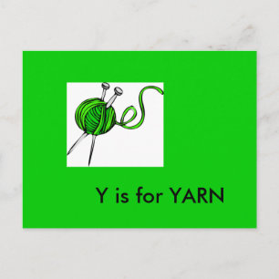 "Y" is voor Yarn Alphabet Flashcard Briefkaart
