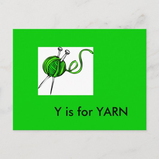 "Y" is voor Yarn Alphabet Flashcard Briefkaart (Voorkant)