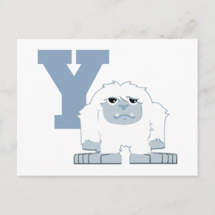 Y is voor Yeti Cute Cartoon Yeti Monster Briefkaart