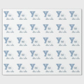 Y is voor Yeti Cute Cartoon Yeti Monster Cadeaupapier (Vlak)