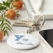 Y is voor Yeti Cute Cartoon Yeti Monster Sleutelhanger (Zijkant)