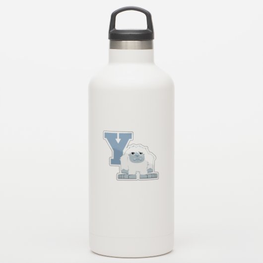 Y is voor Yeti Cute Cartoon Yeti Monster Sticker (Waterfles)