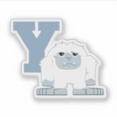 Y is voor Yeti Cute Cartoon Yeti Monster Sticker (Voorkant)