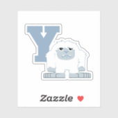 Y is voor Yeti Cute Cartoon Yeti Monster Sticker (Vel)