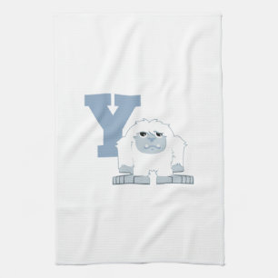 Y is voor Yeti Cute Cartoon Yeti Monster Theedoek