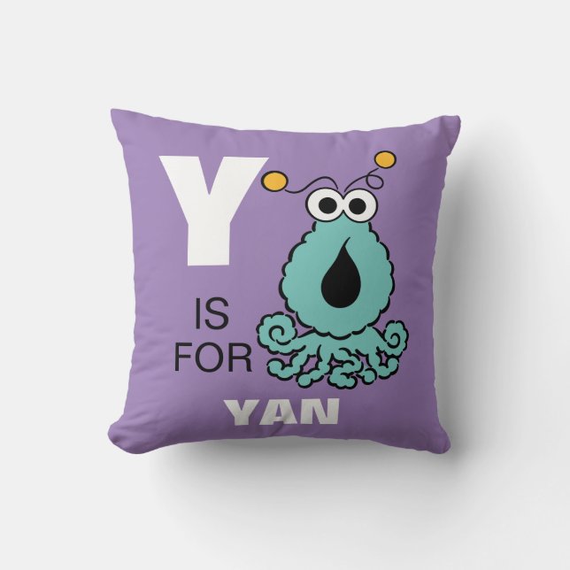 Y is voor Yip-Yips | Voeg je naam toe Kussen (Voorkant)