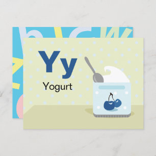Y is voor yoghurt - Alphabet Flash Kaart