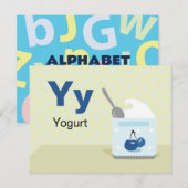 Y is voor yoghurt - Alphabet Flash Kaart (Voorkant / Achterkant)