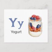 Y is voor yoghurt - Alphabet Flash Kaart (Voorkant)