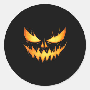 Y Jack O Lantern Gesneden Pompoen Gezicht Hallowee Ronde Sticker