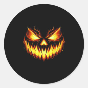 Y Jack O Lantern Gesneden Pompoen Gezicht Hallowee Ronde Sticker