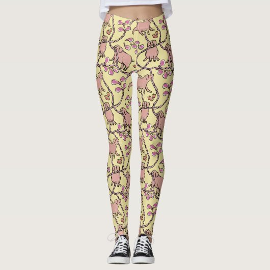 Y L Hilarisch patroon Chinees Vietnamees varkensja Leggings (Voorkant)