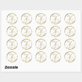 Y Monogram Faux Gold Envelope of Favor Seal Ronde Sticker (Vel)
