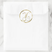 Y Monogram Faux Gold Envelope of Favor Seal Ronde Sticker (Tas)
