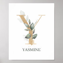 Y Monogram Floral Aangepast