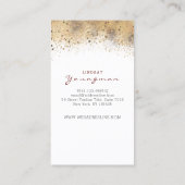 Y Monogram Gold Foil en Bourgogne Red Floral Visitekaartje (Achterkant)