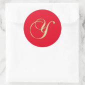 Y monogram goud ronde sticker (Tas)