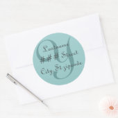 Y monogram retouradres label - personaliseer info (Envelop)