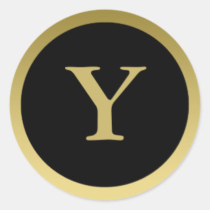 Y :: Monogram Y Elegant Goud en Zwarte Sticker