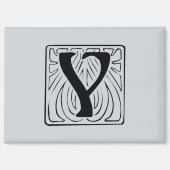 Y Monogramm schwarz Magneet (Voorkant)