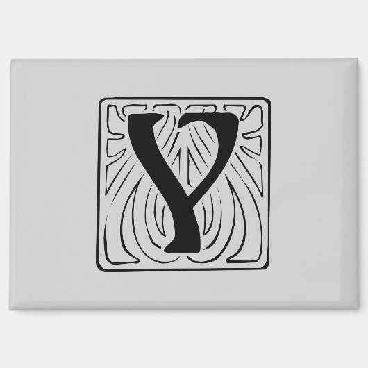 Y Monogramm schwarz Magneet (Voorkant)