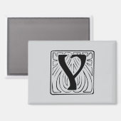 Y Monogramm schwarz Magneet (Voorkant / Achterkant)