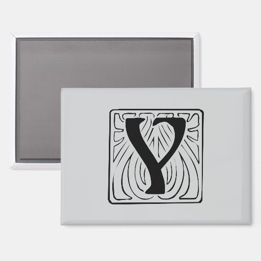 Y Monogramm schwarz Magneet (Voorkant / Achterkant)