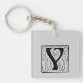 Y Monogramm schwarz Sleutelhanger (voorkant)