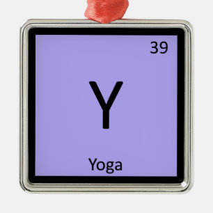 Y - Periodieke tabel Yoga Sports Chemistry Metalen Ornament