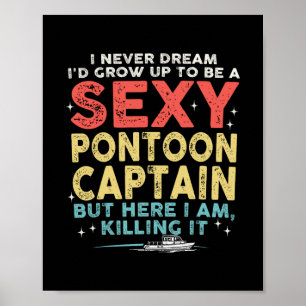 Y Ponton Kapitein Varende Vakantie Meer Leven Boot Poster