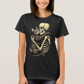Y Skeleton Hugging Cat Halloween Lovers Human Pro  T-shirt (Voorkant)
